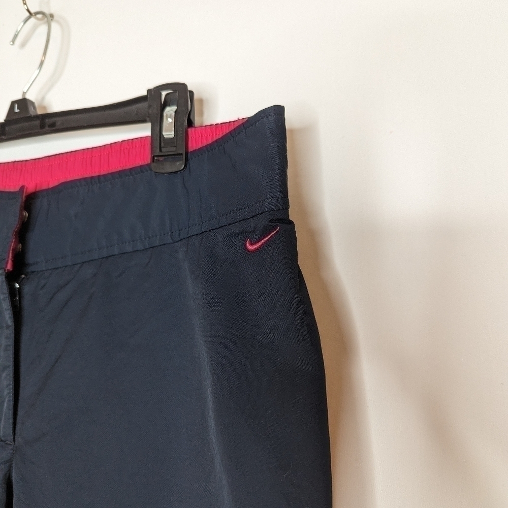 Navy Pink Striped Workout Cropped Pants - Picture 11 of 11